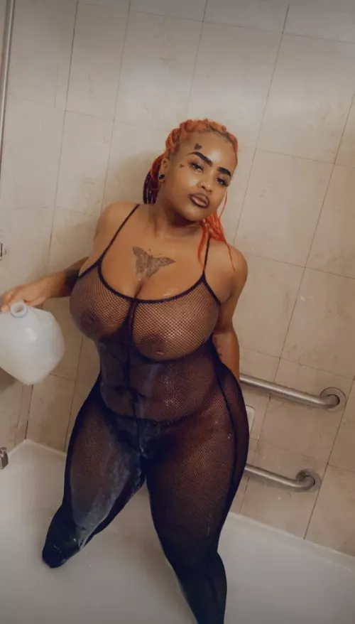 You gone come fuck me out these fishnets or what?