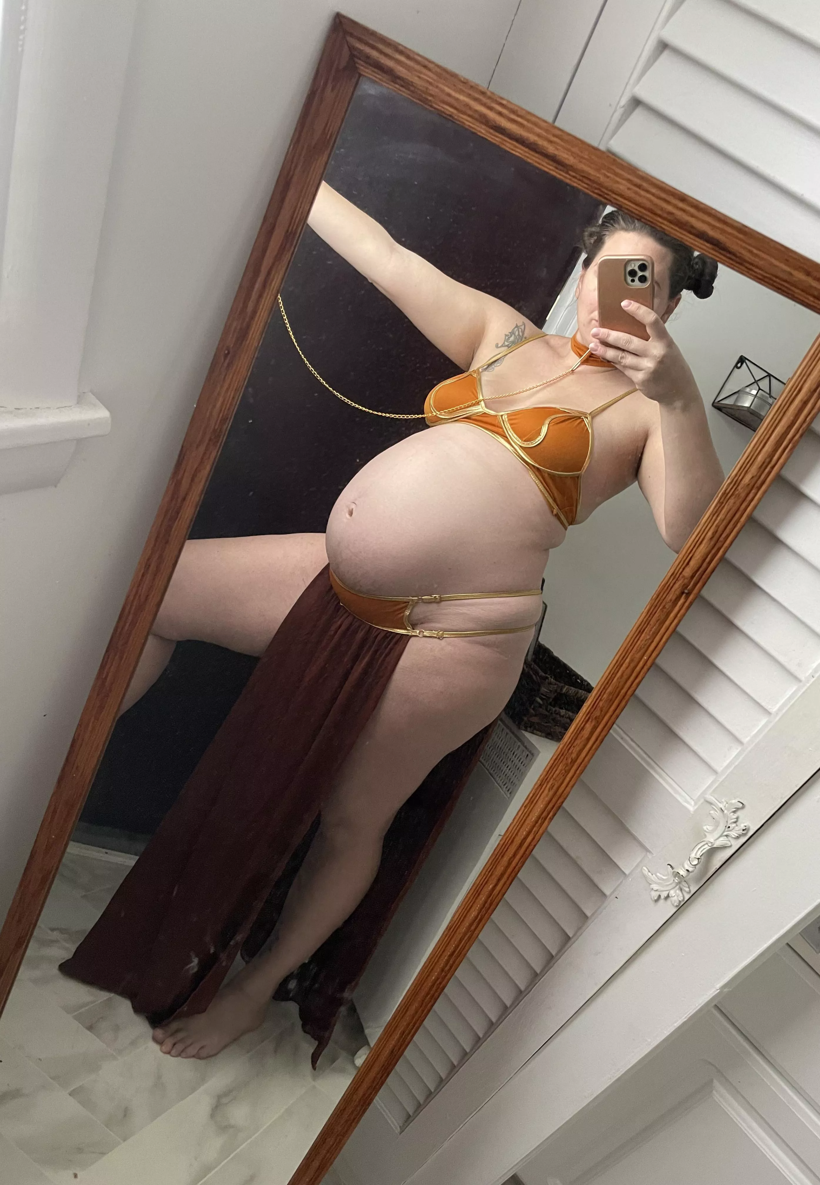 Your pregnant slave ripe and ready to explode
