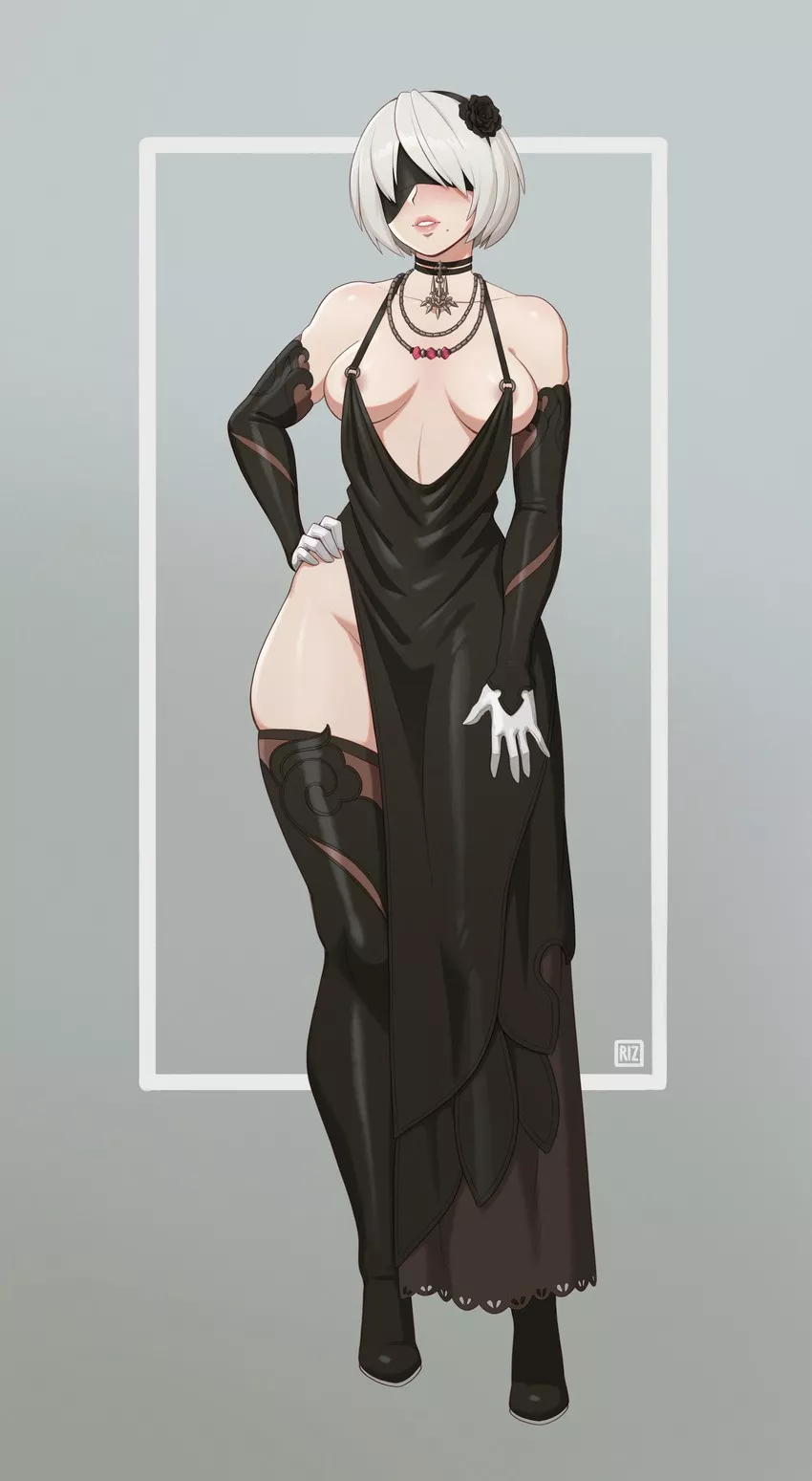 2B's elegant dress (riz)