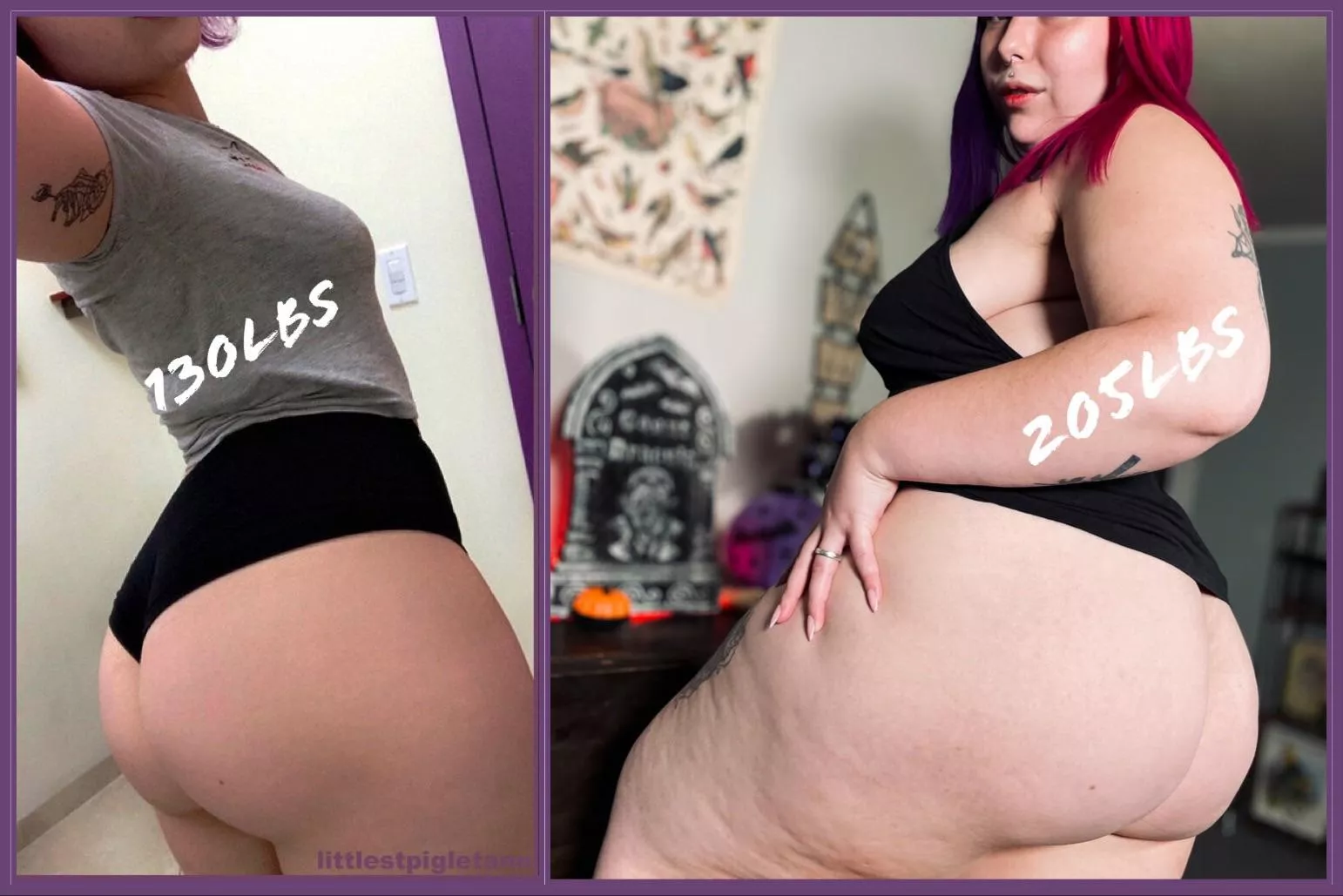 75 pounds later, and it all went to her fat ass