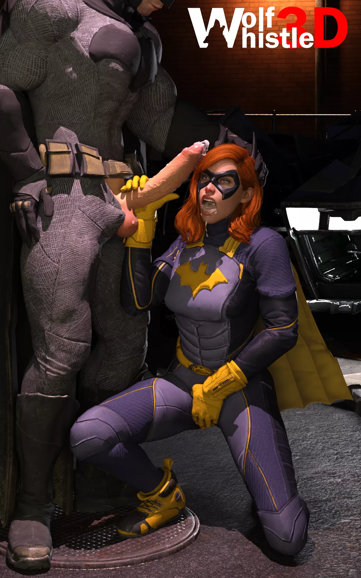 Batgirl helping out Batman (WolfWhistle3D) [DC]
