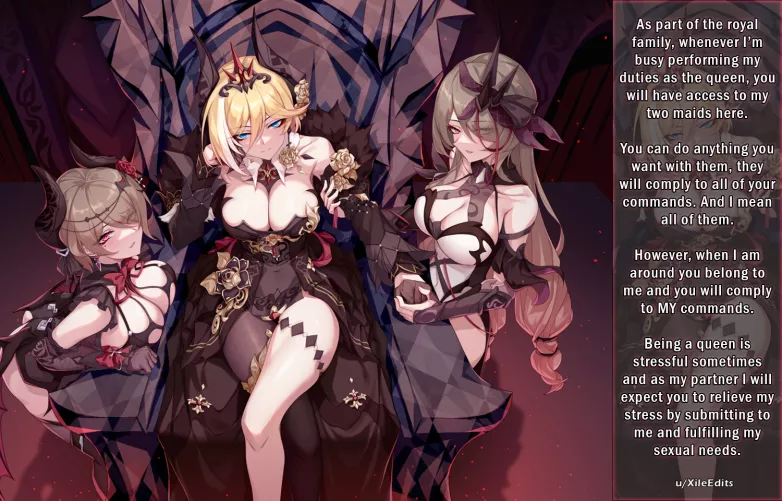 Being part of the royal family has its benefits! [Switch POV][Servants/Maids][Implied sex][Queen]