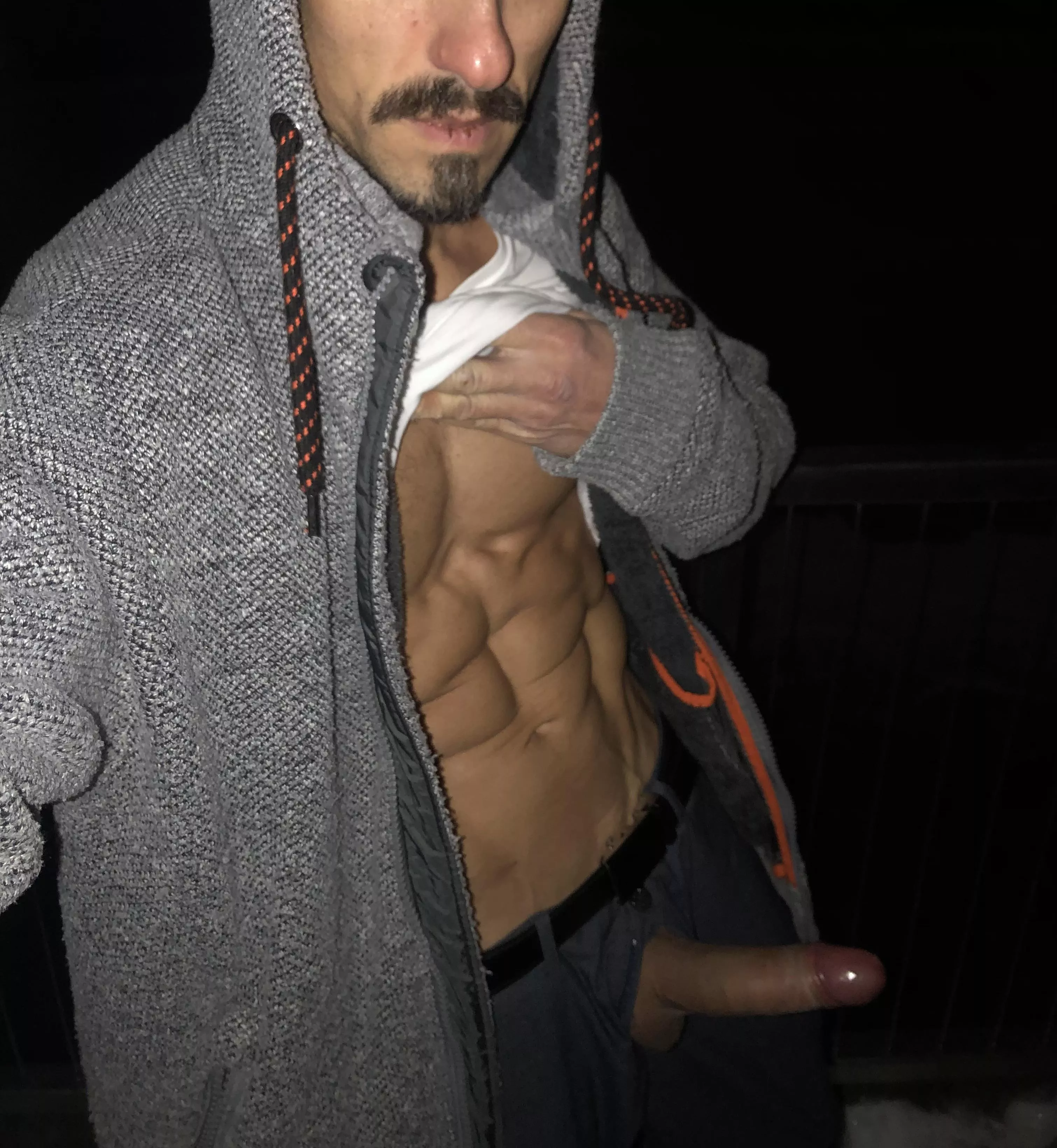 Brisk walk out in the cold night air.