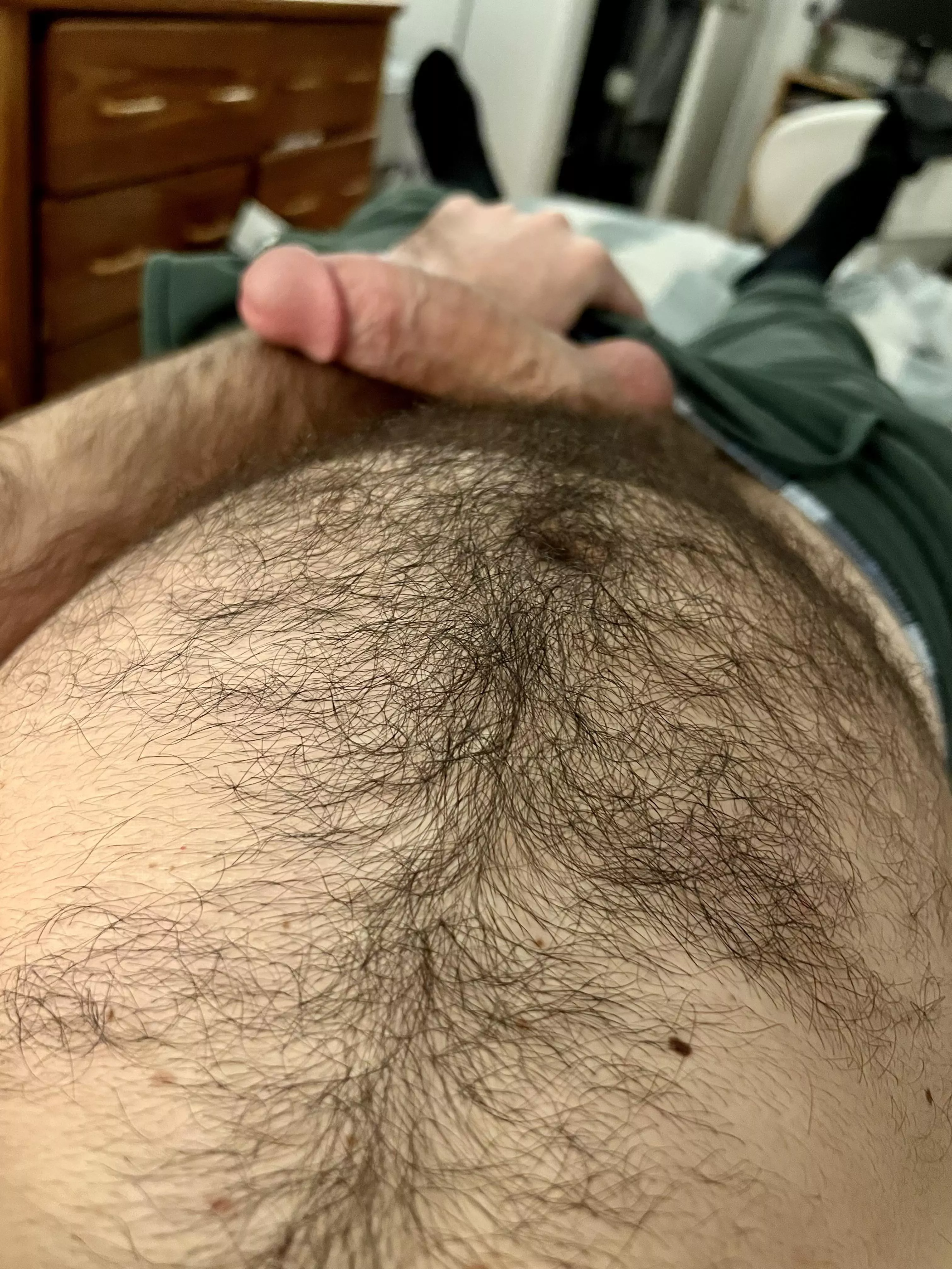 Cock hard, belly full