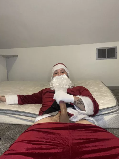 Cum sit on Santa’s lap