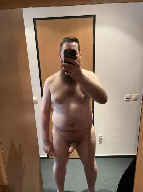 First I gave you my back view, then I gave you the front. Now I will show you my dick