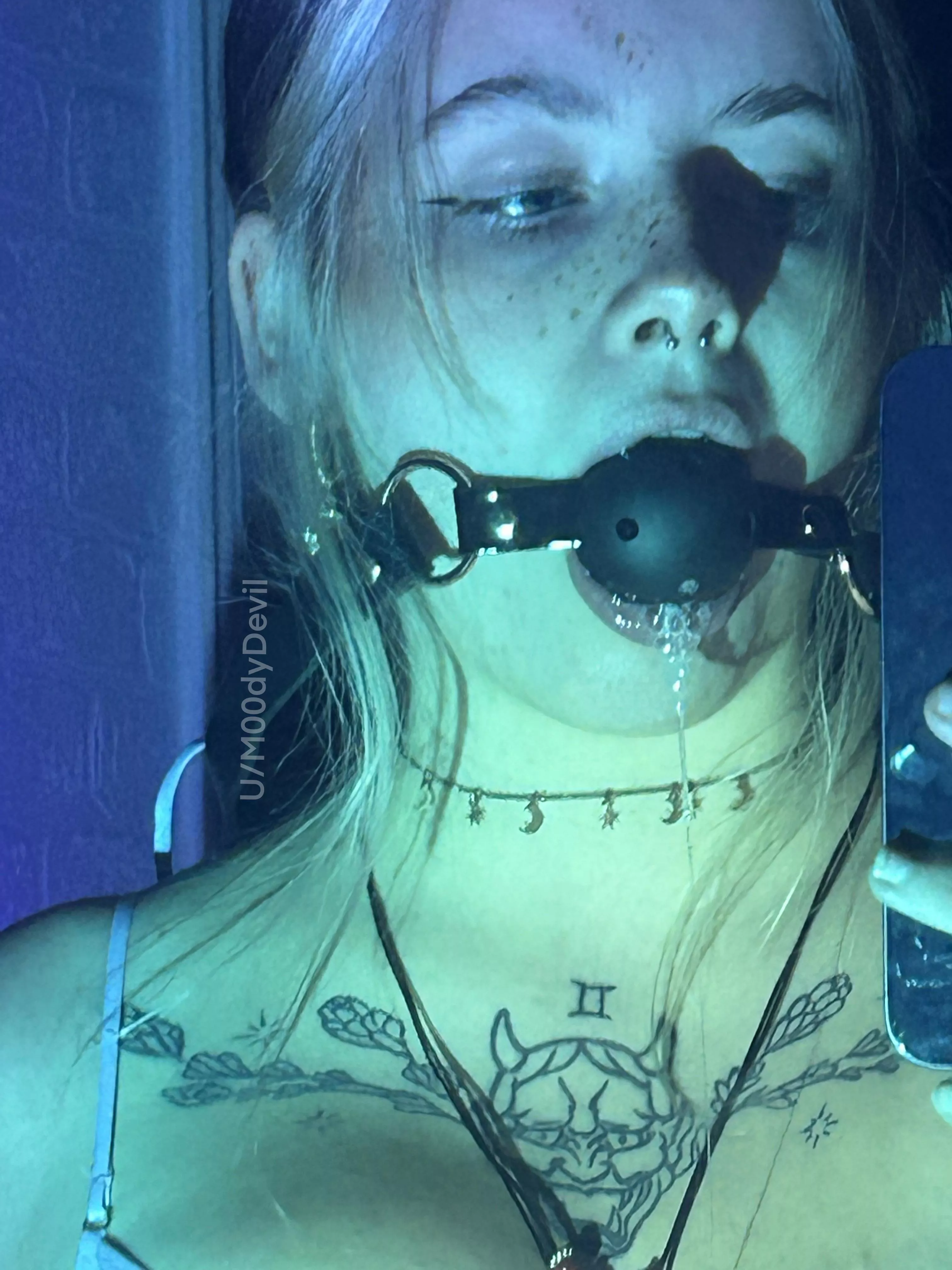 Gagged and tatted. What more could you want .