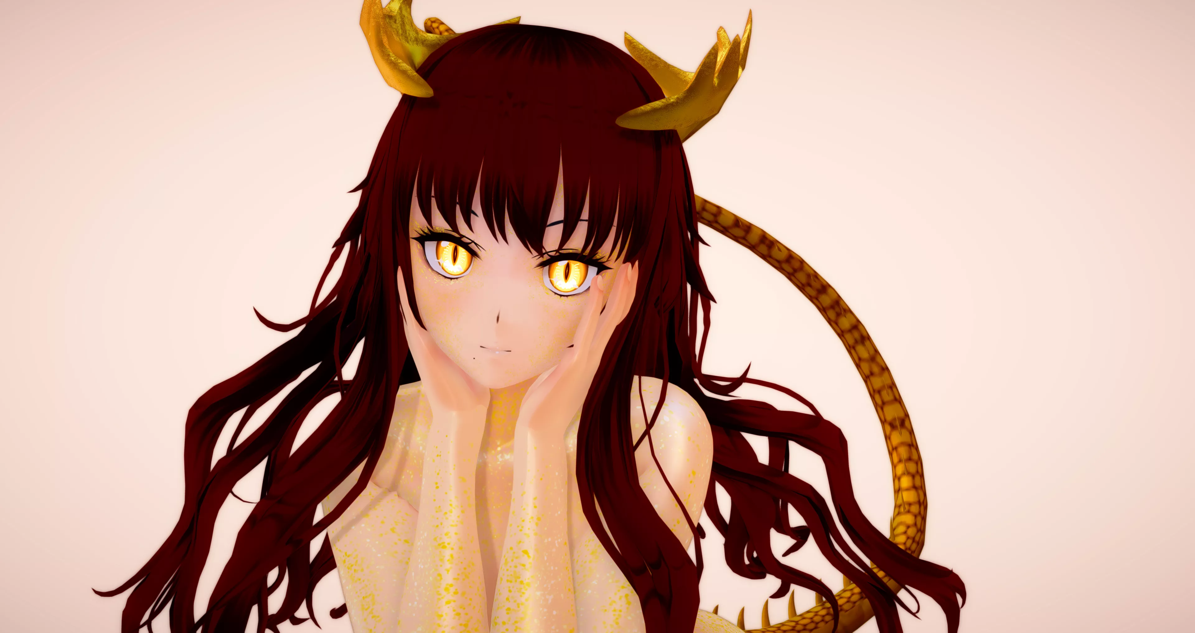 Goldi, The Gold Dragon is staring at you. What does she think of you?