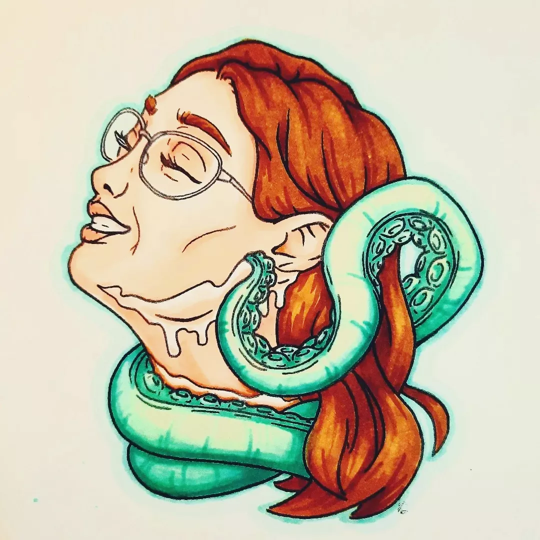 Hot portrait with tentacles (female)