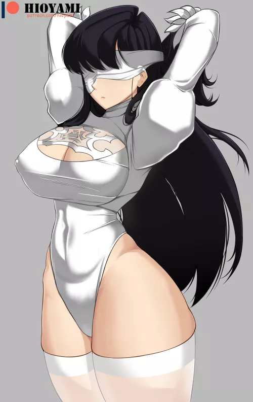 Komi dressed as 2B (By Hioyami) [Komi Can't Communicate]