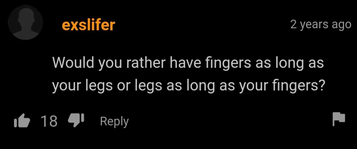 legs as long as long as my fingers