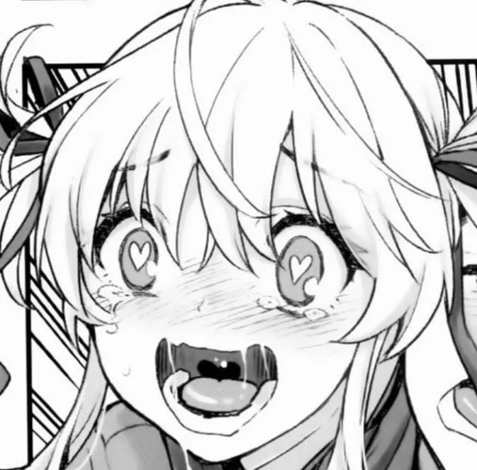 LF Mono Source: ahegao, unusual pupils, blushing, lower teeth, tongue, hair between eyes