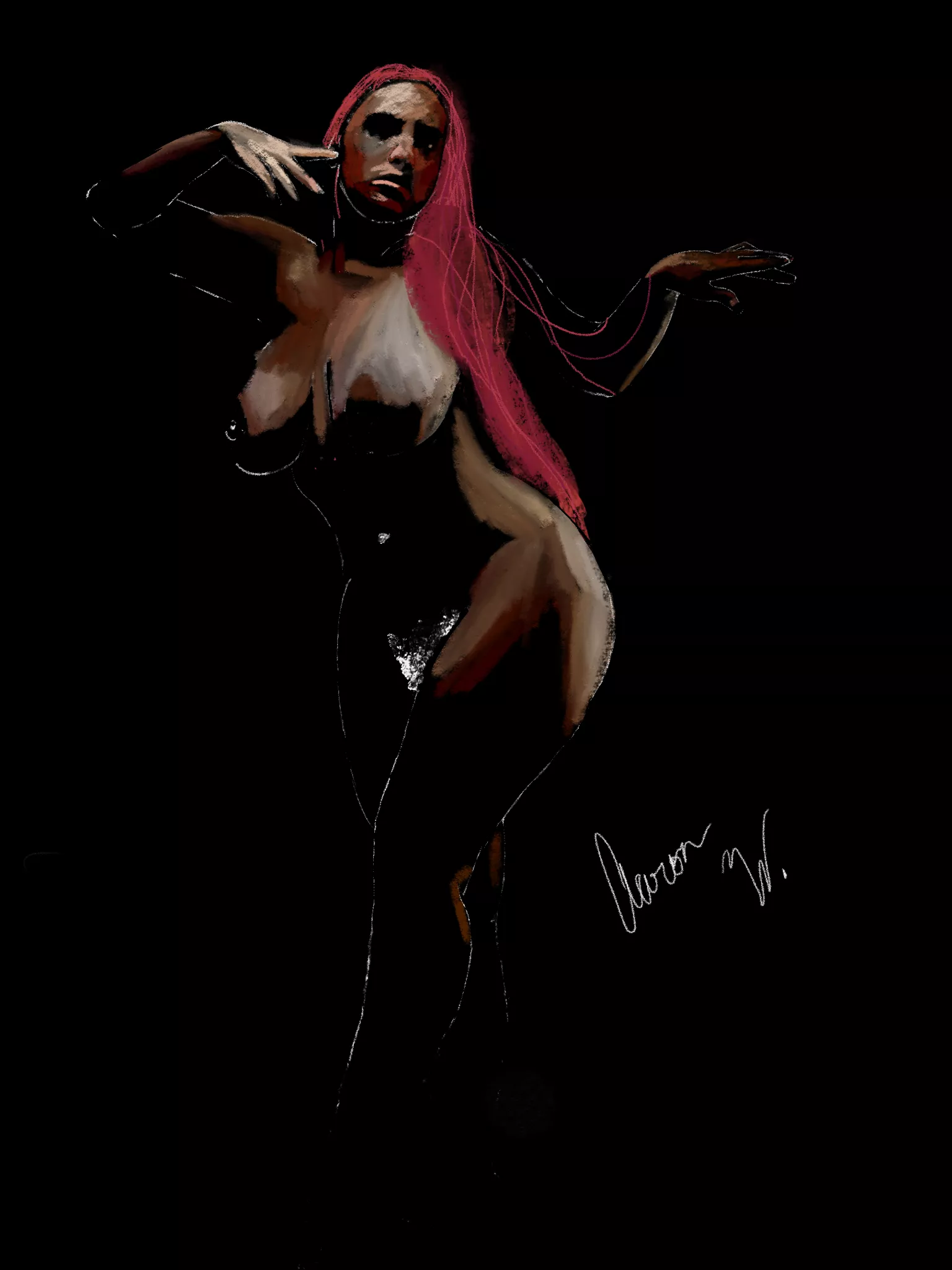 Light Study of Nude Dancer