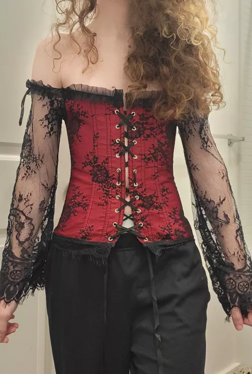 Me trying a corset for the first time 😇