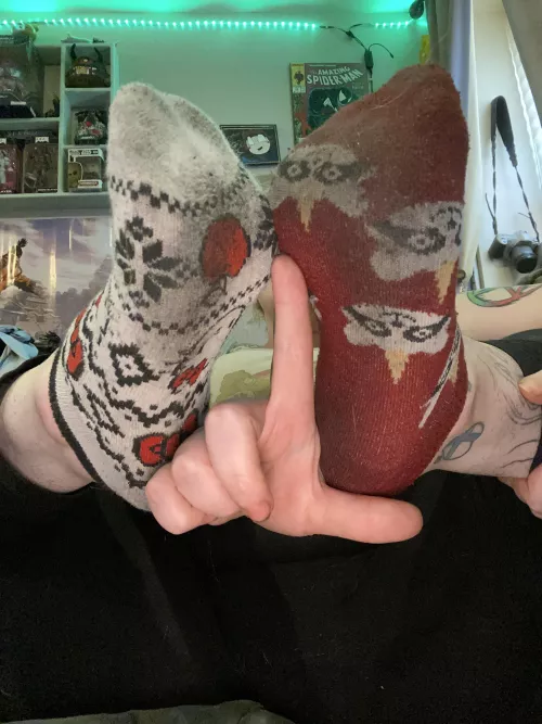 Mismatched socks so your diet has some variety👅💦