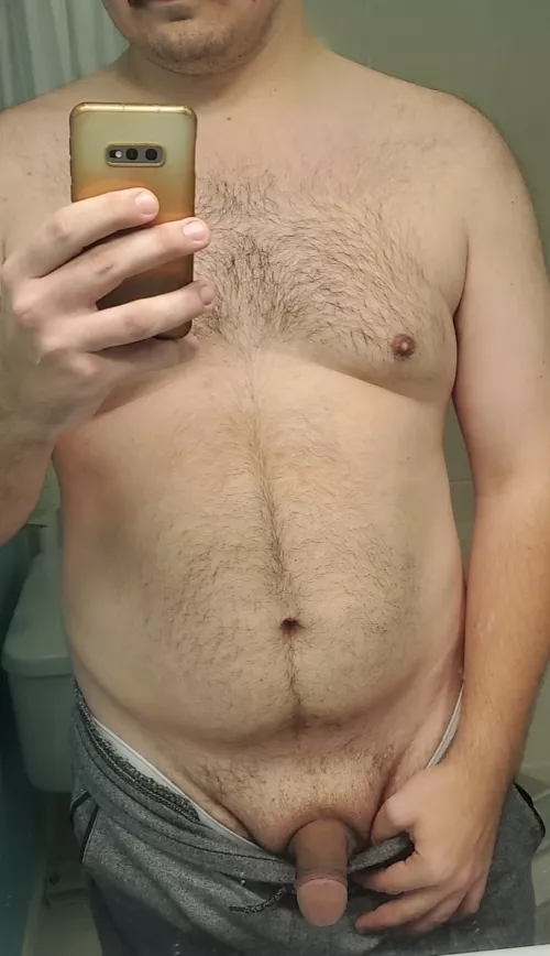 Pulled a muscle at the gym, so I cut my workout off early. Enjoy my sweaty cock and body