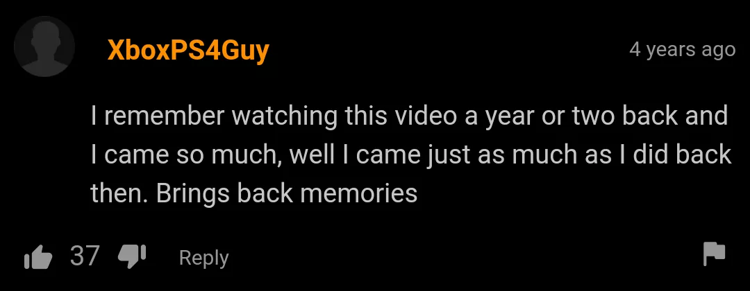 The moment you start watching porn for the sentimental value.
