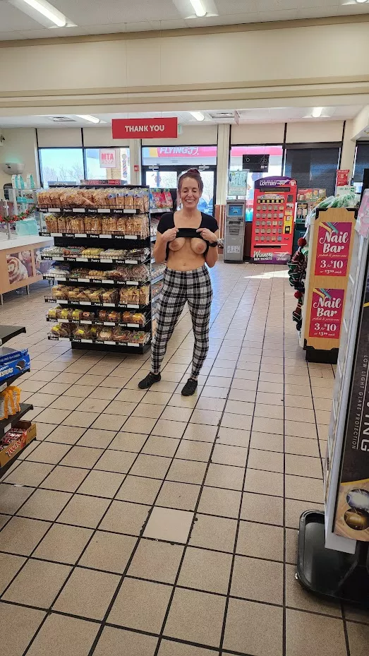 Totally Busted by lady coming from the restroom!