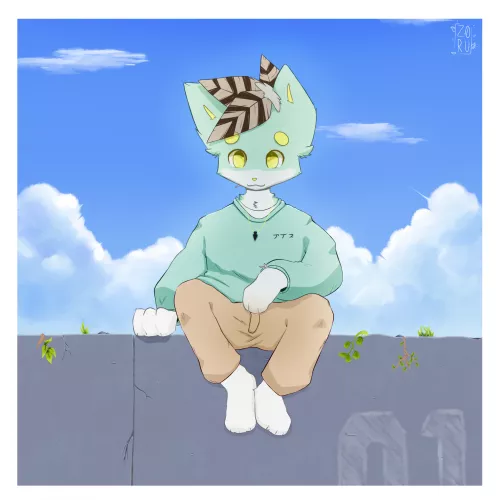 Watching over the wall - art by me!