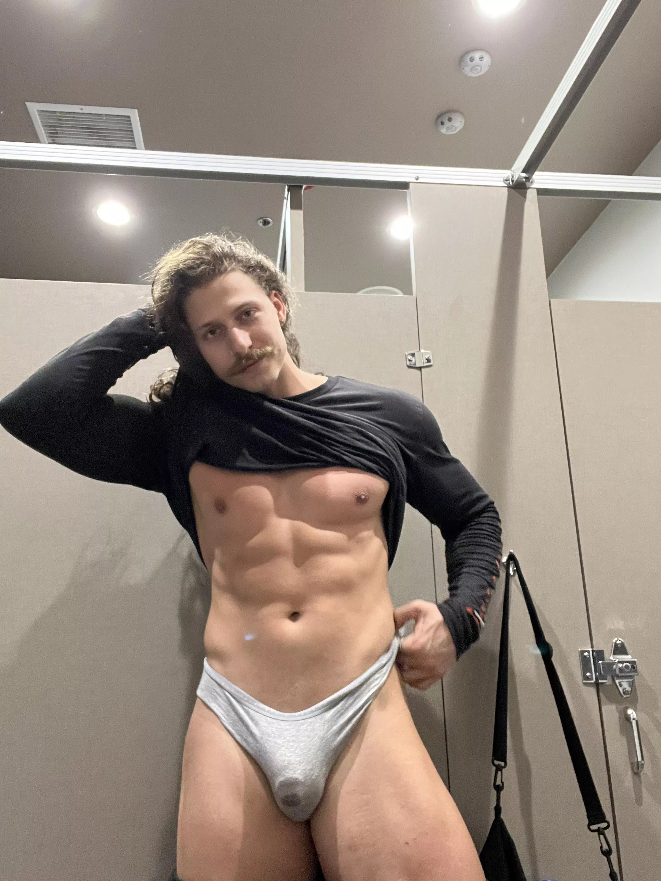 A little too turned on... but I'm back wearing some new grey ones