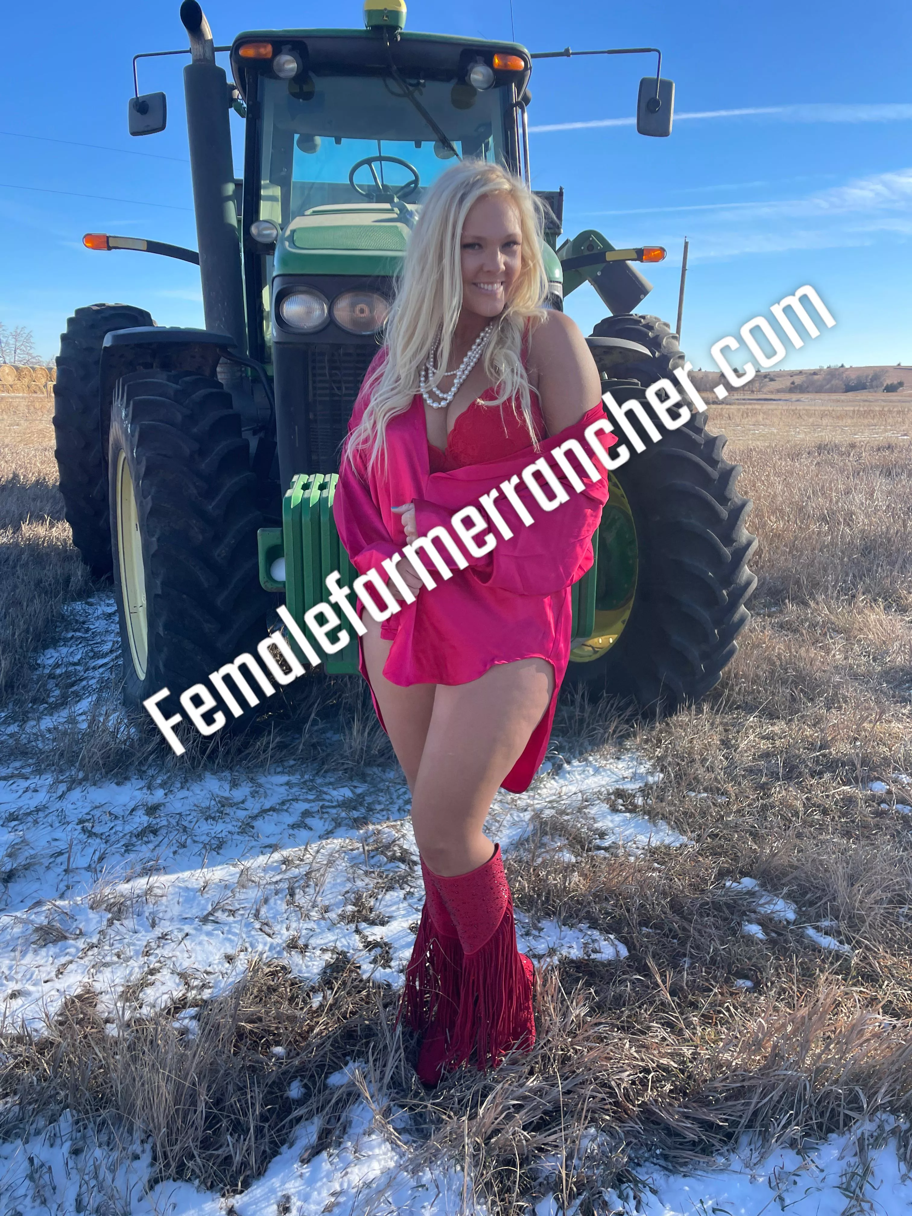 Christmas farm girl