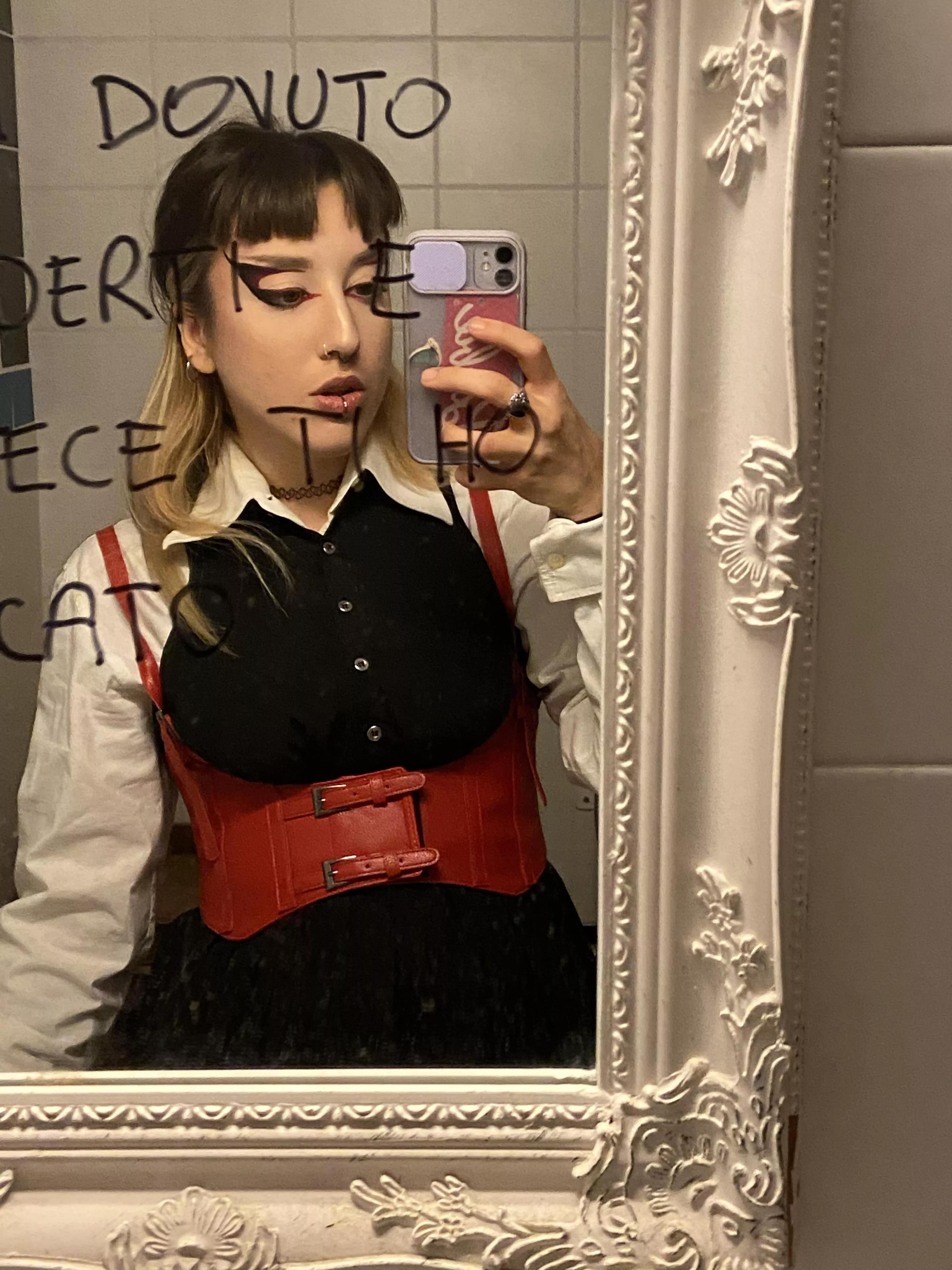 Dark girl with a red corset