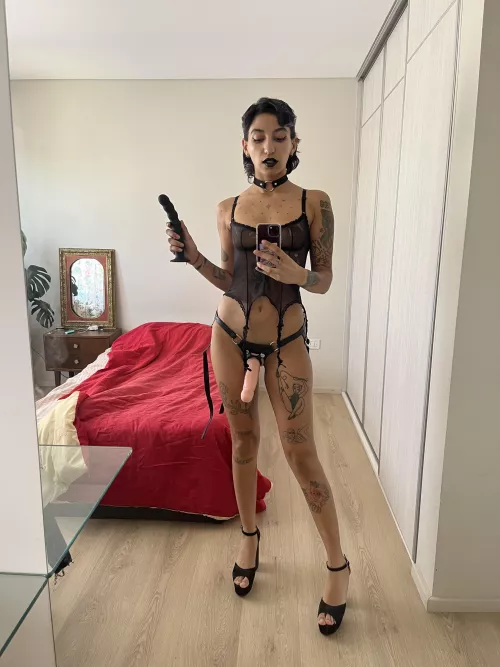 [domme] On your knees, slave. No cum until I aprove it.