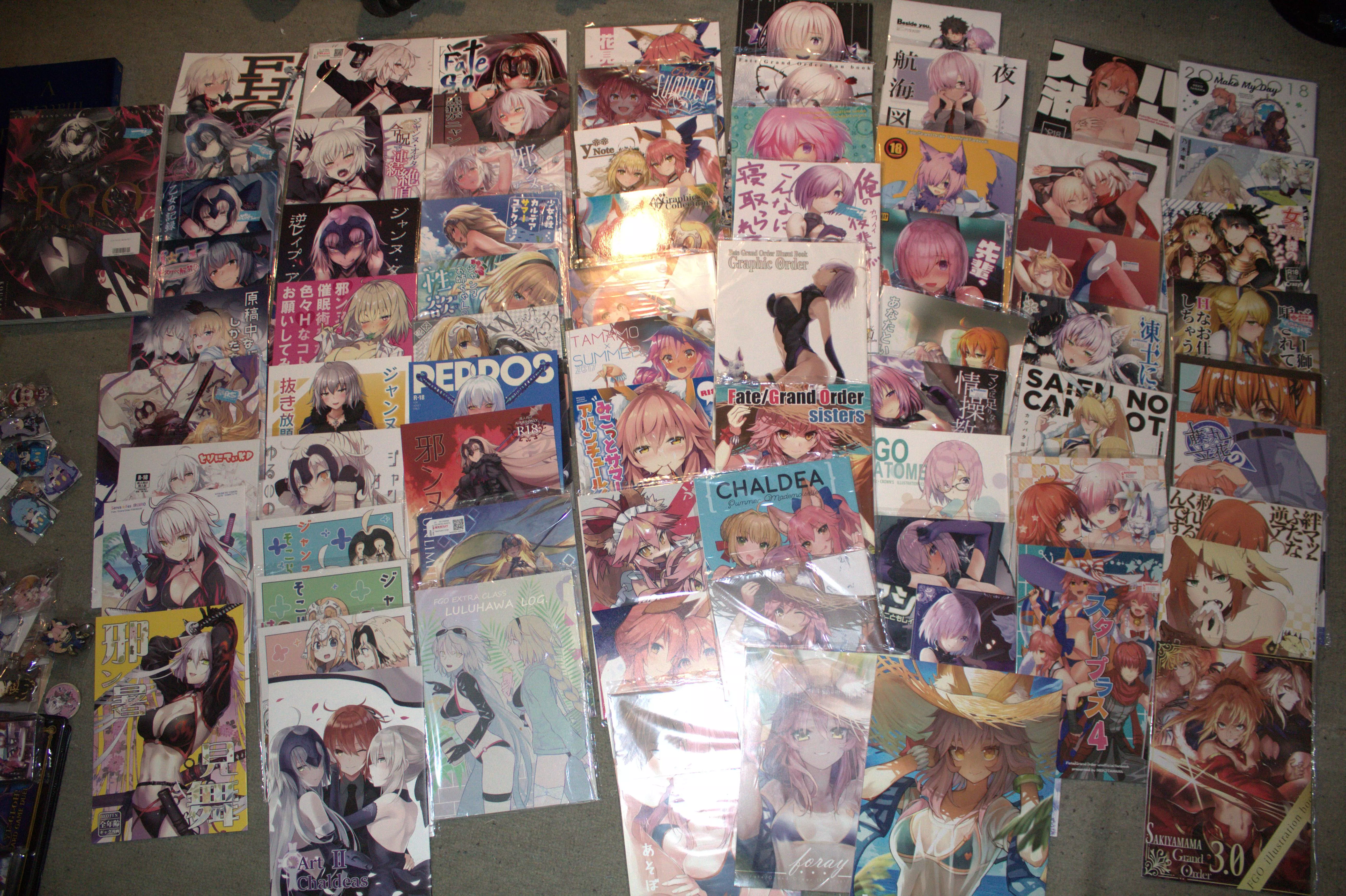 Doujinshi I picked up on a trip to japan from the 2nd hand stores - mostly between 100-400 yen (1-2$) ea