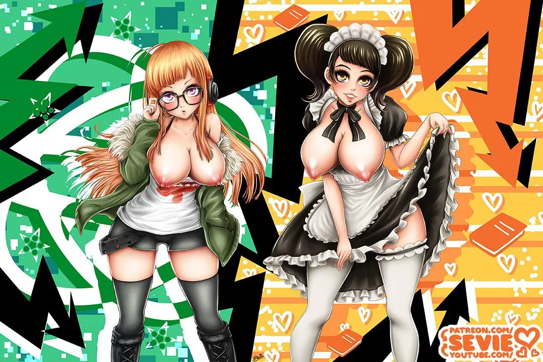 Futaba and Kawakami exposing their tits (Sevie)