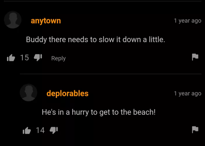 He needs to get to the beach!