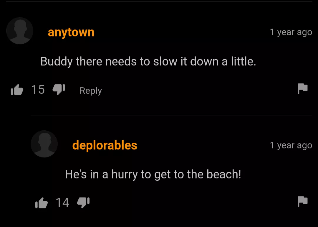 He needs to get to the beach!