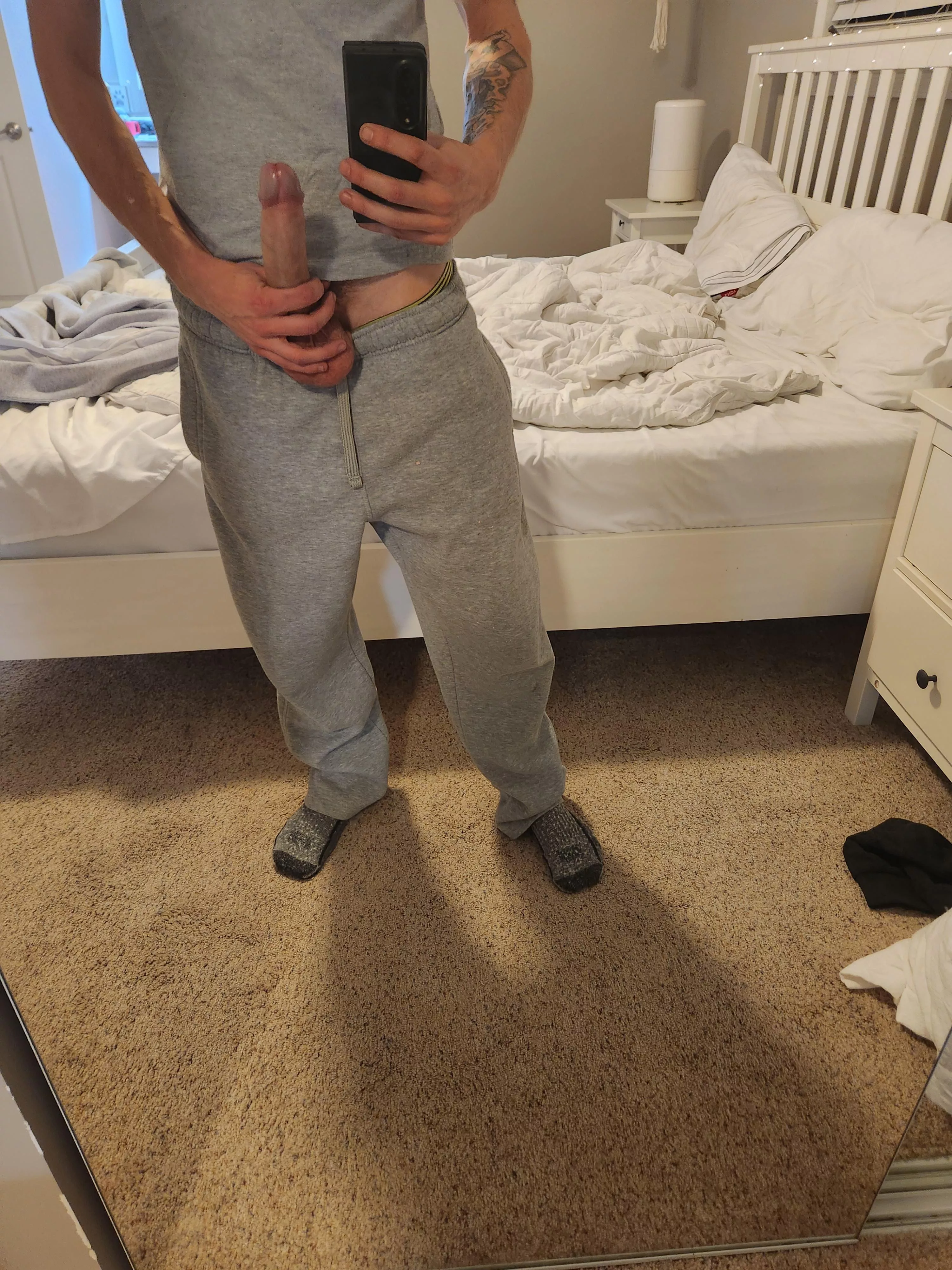 it looks better out of the gray sweat pants I think