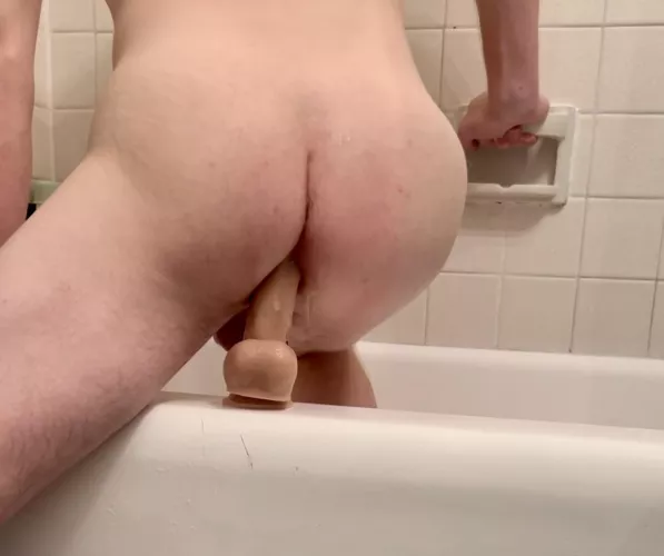 Lube dripping from my ass