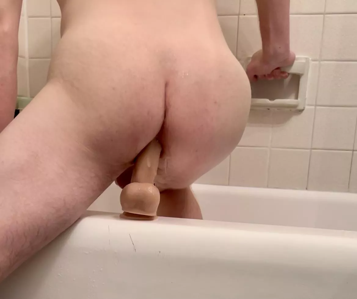 Lube dripping from my ass