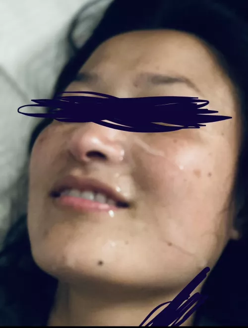 My eyes were covered in cum so the pic is out of focus, but I still wanted to share.