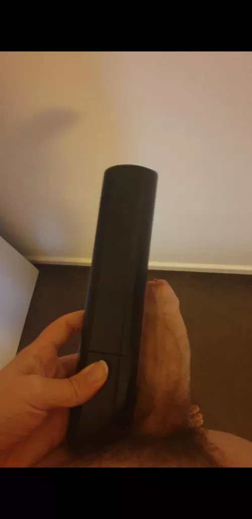 My Nearly Fully Hard Cock Next To A Remote, Anyone Wanna Compare? Loser Has To Humiliate Themselves Anyway The Winner Wants