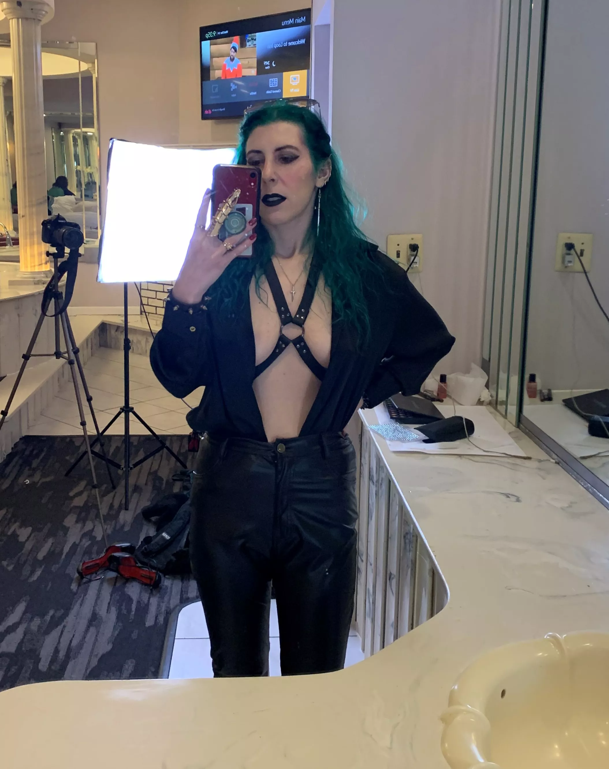 Pullin out the shiny pants