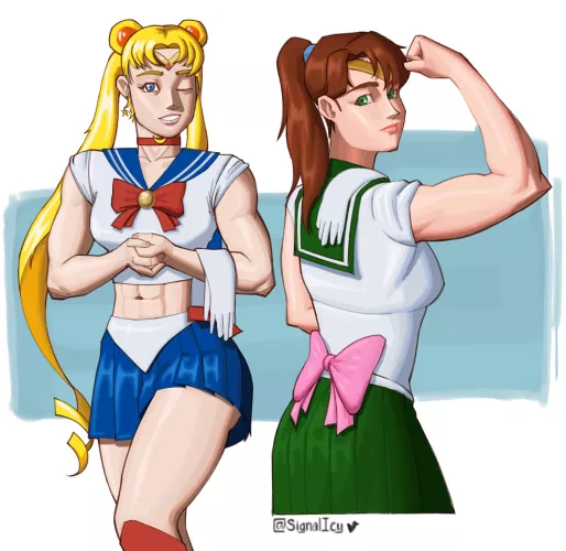 Sailor Moon and Sailor Jupiter (Art by me)