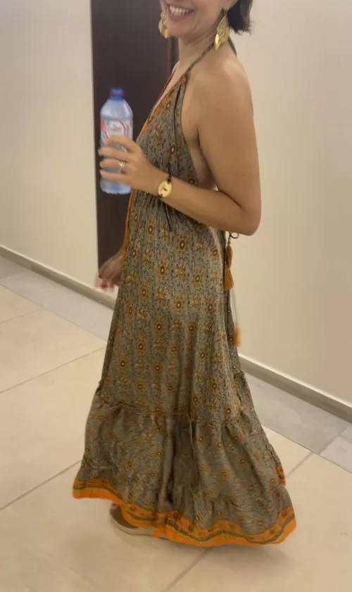 She’s wearing nothing under the dress tonight. Who wants to see?