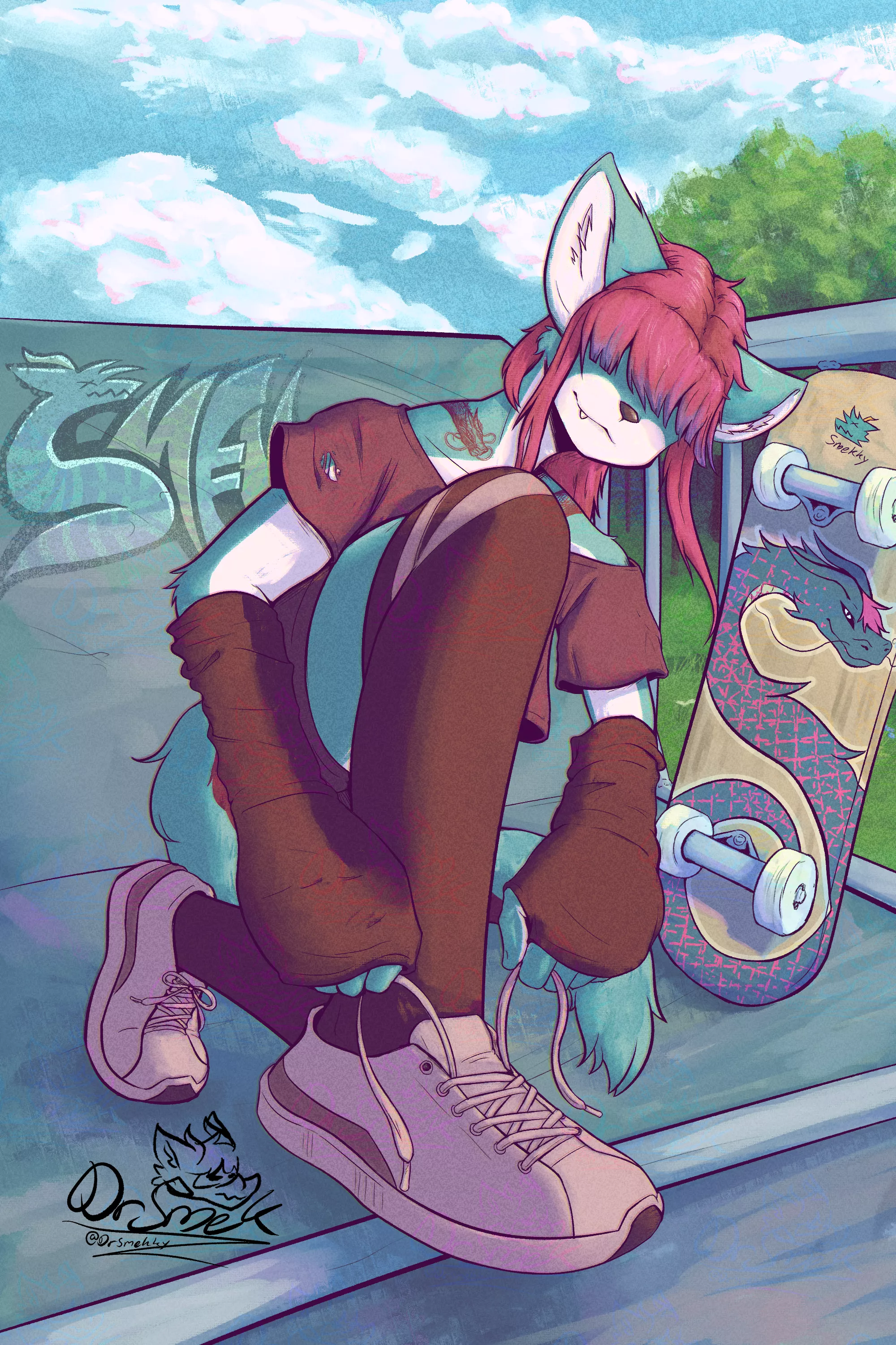 Skater kitty (art by me)