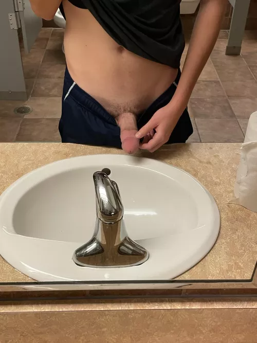 Was a little nervous to do this in the public bathroom