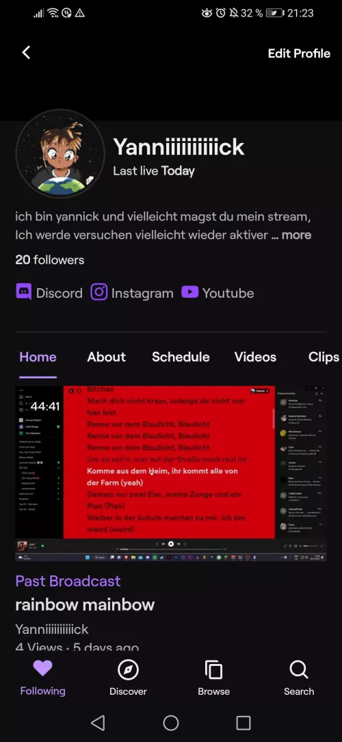 where is my twitch vod? it says there i streamed today which i did and i have it turned on so where is it? help