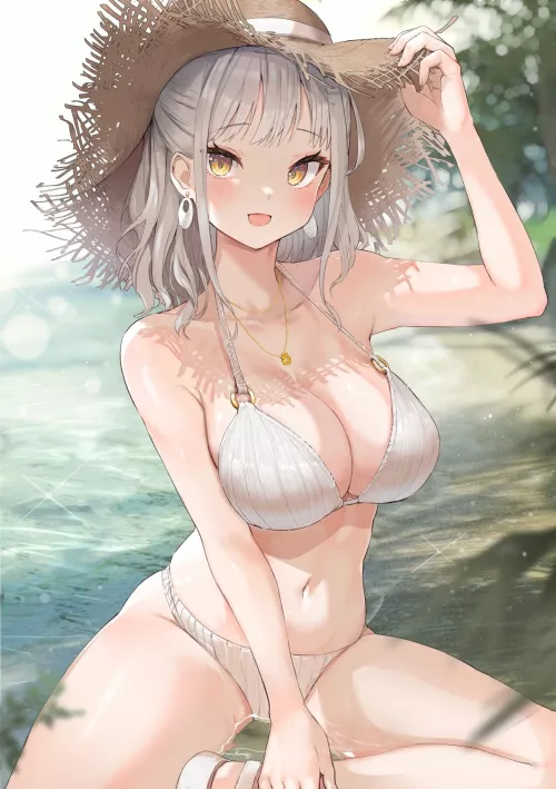 White Bikini & Strawhat [Artist's Original]