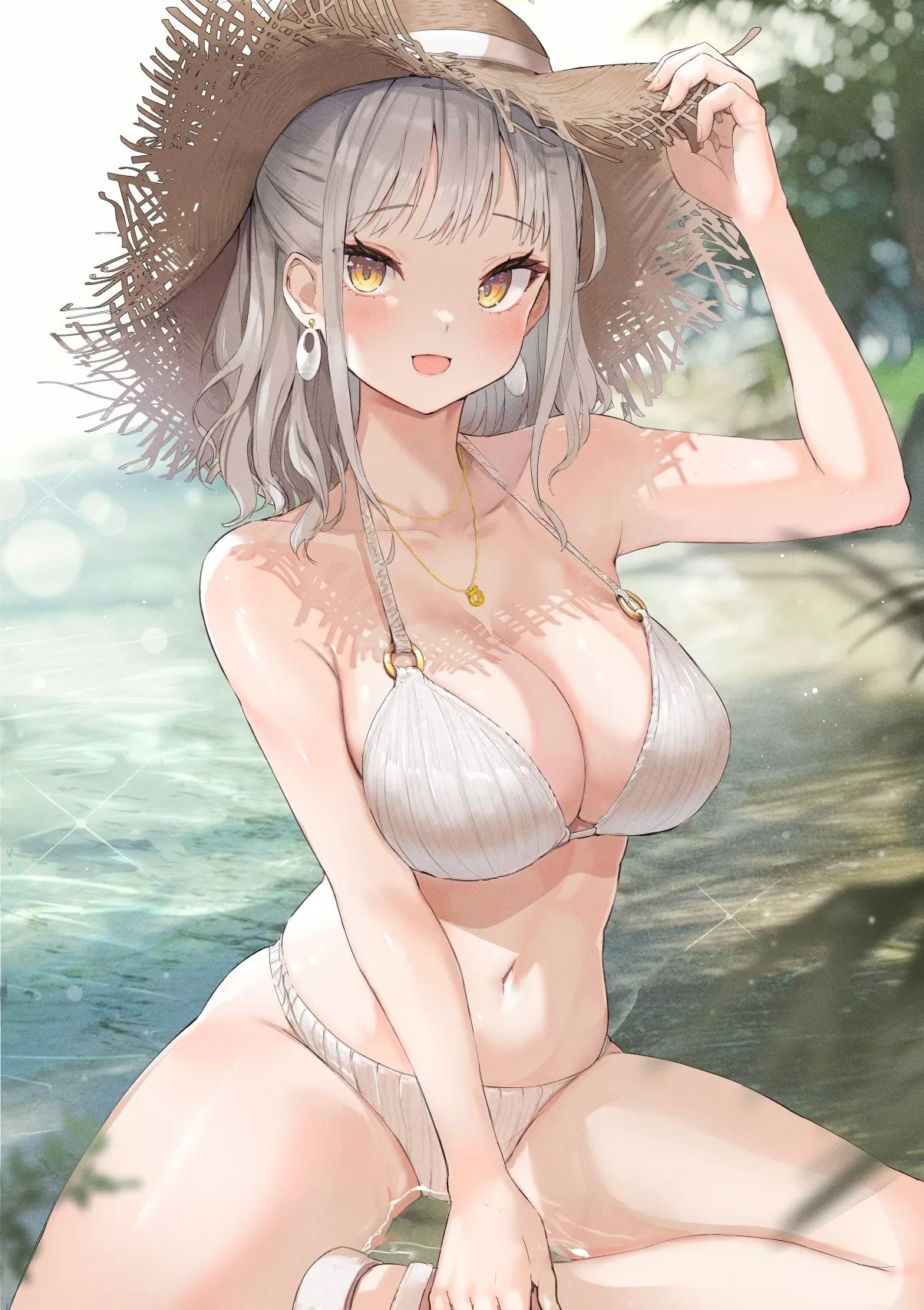 White Bikini & Strawhat [Artist's Original]