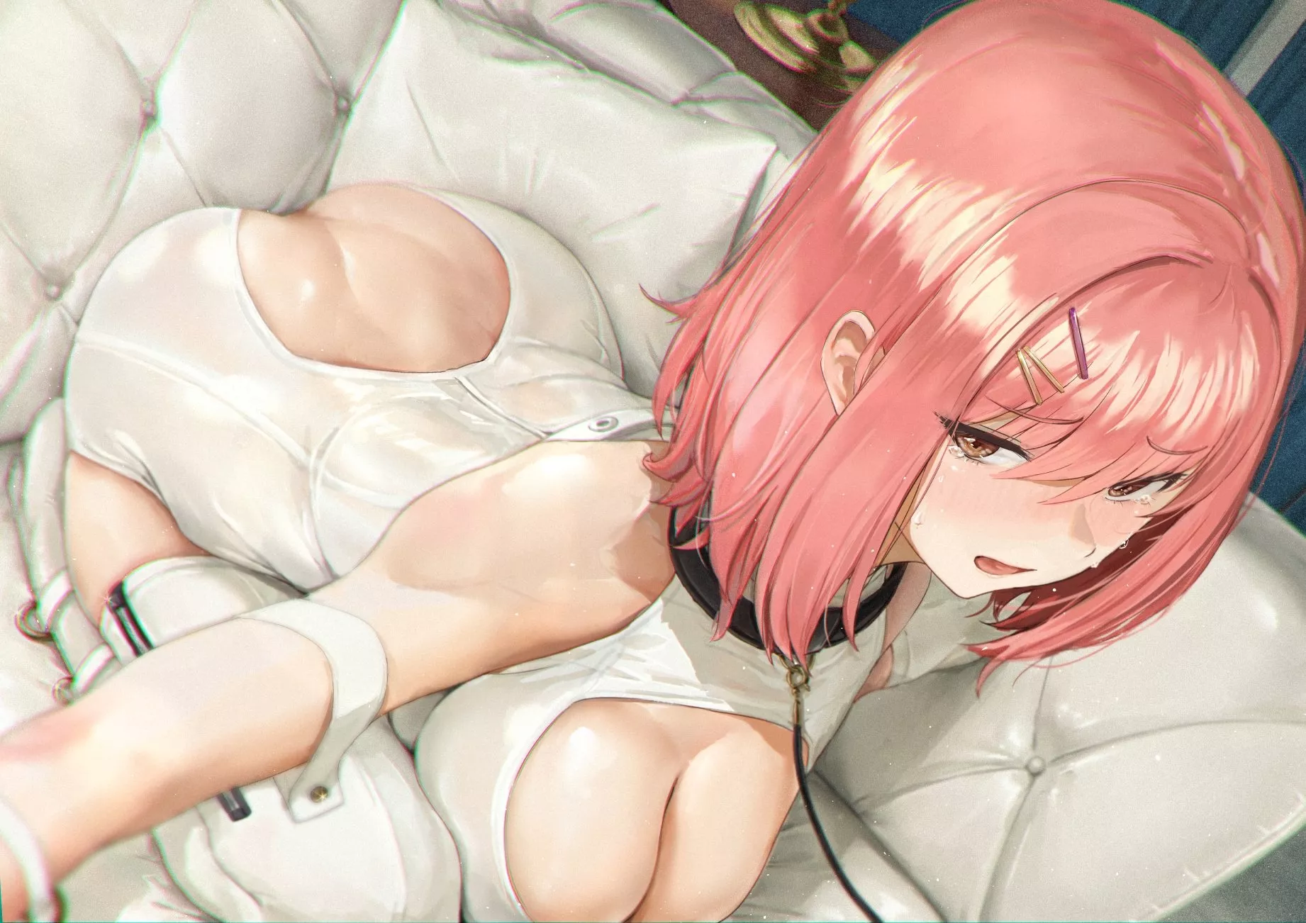 White Bodysuit & Leash