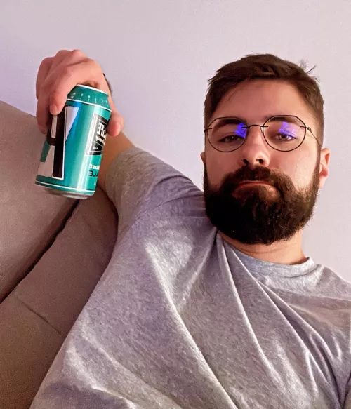 A simple beer on the couch helps me de-stress after work