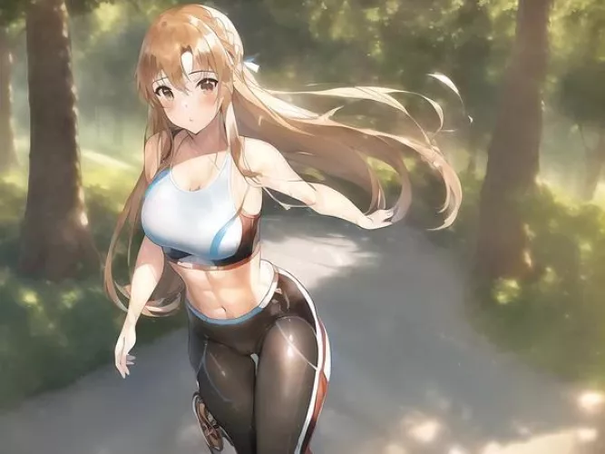 Asuna who and in sportswear [ Sword Art online ]