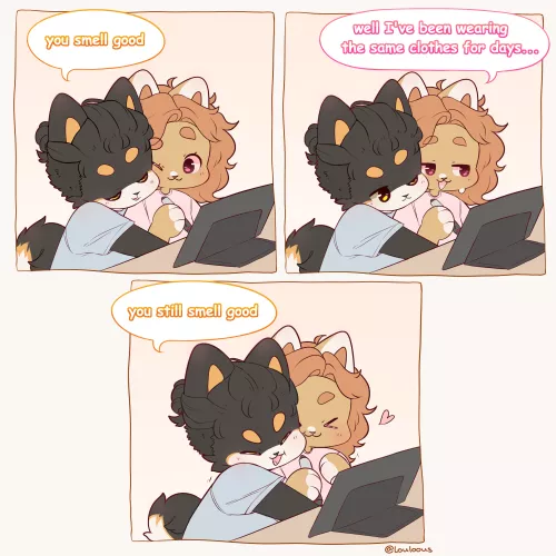 At least I know he won't run away when I'll get all old and stinky 😎, comic by myself, @Louloous