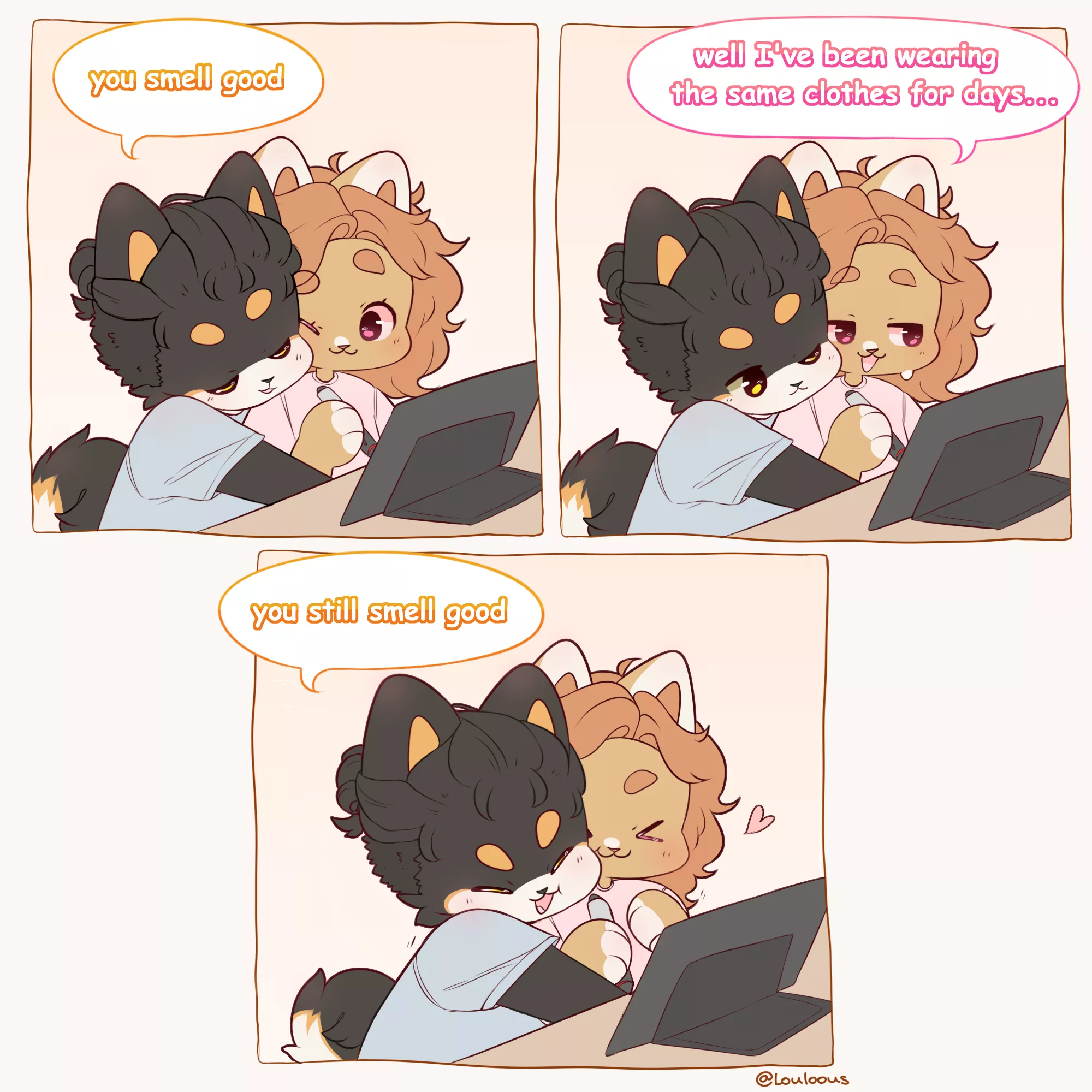 At least I know he won't run away when I'll get all old and stinky 😎, comic by myself, @Louloous