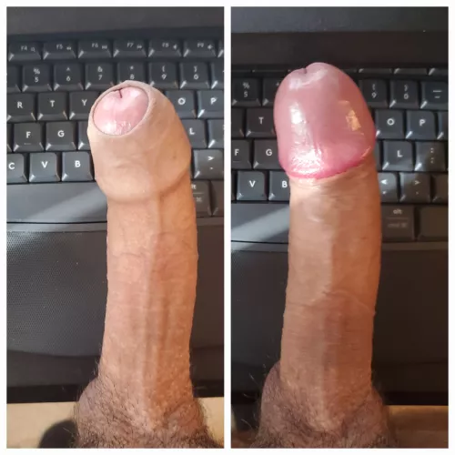 Being uncut means I can take on/off pics of my meat